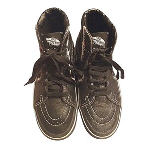 Vans Black and White Lightning Bolt Sneakers